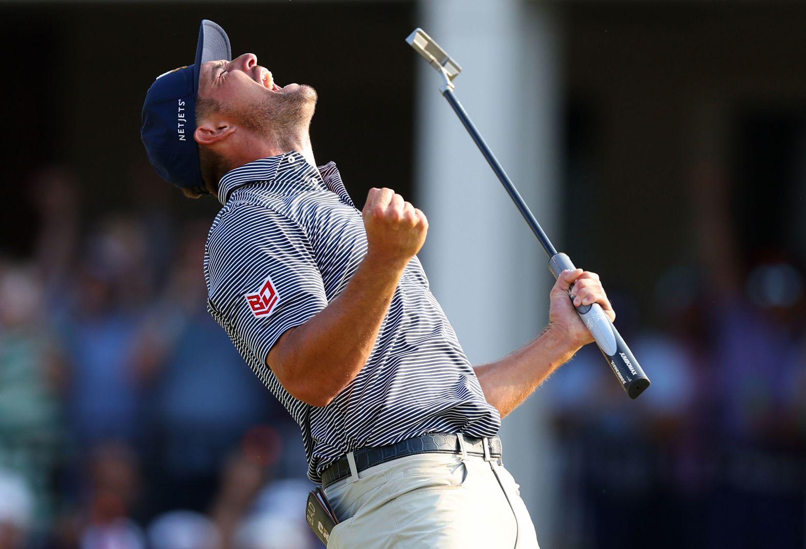 Bryson DeChambeau reacts on the 18th green after he made a putt to <a href="https://www.cnn.com/2024/06/16/sport/bryson-dechambeau-us-open-win-2024-spt-intl/index.html">win the US Open</a> on Sunday, June 16. DeChambeau held off Rory McIlroy in a nerve-shredding finale at Pinehurst No. 2 in Pinehurst, North Carolina. It is his second US Open title.