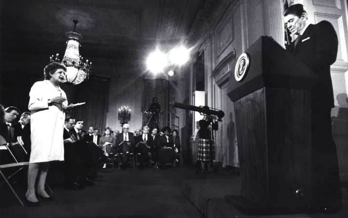 President Ronald Reagan addresses the media in 1987, months after the disclosure of the <a href="http://www.cnn.com/SPECIALS/2001/reagan.years/whitehouse/iran.html">Iran-Contra affair</a>. A secret operation carried out by an American military officer used proceeds from weapons sales to Iran to fund the anti-communist Contras in Nicaragua and attempted to secure the release of U.S. hostages held by Iran-backed Hezbollah in Lebanon. Mehdi Hashemi, an officer of Iran's Islamic Revolutionary Guards Corps, leaked evidence of the deal to a Lebanese newspaper in 1986. Reagan's closest aides maintain he did not fully know, and only reluctantly came to accept, the circumstances of the operation.