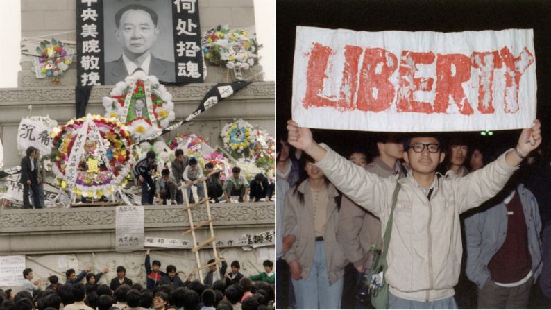 Ousted General Secretary of the Communist Party, Hu Yaobang, dies at age 73 on April 15, 1989. The next day, thousands of students gather at Tiananmen Square to mourn him -- Hu had become a symbol of reform for the student movement. A week later thousands more marched to Tiananmen Square -- the start of an occupation that would end in a tragic showdown.