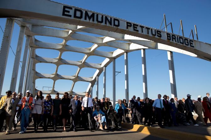 Marching at the 50th anniversary of Bloody Sunday in Selma, Alabama, on March 7, 2015. 