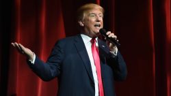 LAS VEGAS, NV - JANUARY 21:  Republican presidential candidate Donald Trump speaks during the Outdoor Channel and Sportsman Channel's 16th annual Outdoor Sportsman Awards at The Venetian Las Vegas during the 2016 National Shooting Sports Foundation's Shooting, Hunting, Outdoor Trade (SHOT) Show on January 21, 2016 in Las Vegas, Nevada. The SHOT Show, the world's largest annual trade show for shooting, hunting and law enforcement professionals, runs through January 23 and features 1,600 exhibitors showing off their latest products and services to more than 62,000 attendees.  (Photo by Ethan Miller/Getty Images)