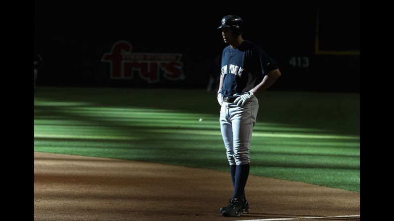 Rodriguez warms up before a game against the Arizona Diamondbacks at Chase Field on June 23, 2010 in Phoenix.