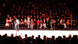 BERLIN, GERMANY - JANUARY 14: The front row during the Rebekka Ruetz show during Mercedes-Benz Fashion Week Autumn/Winter 2014/15 at Brandenburg Gate on January 14, 2014 in Berlin, Germany.  (Photo by Andreas Rentz/Getty Images for IMG)