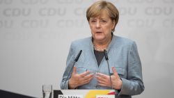 German Chancellor  Angela Merkel speaks to the media the day after the CDU won 32.9% of the vote and a first place finish in yesterday's German federal elections on September 25, 2017 in Berlin, Germany.