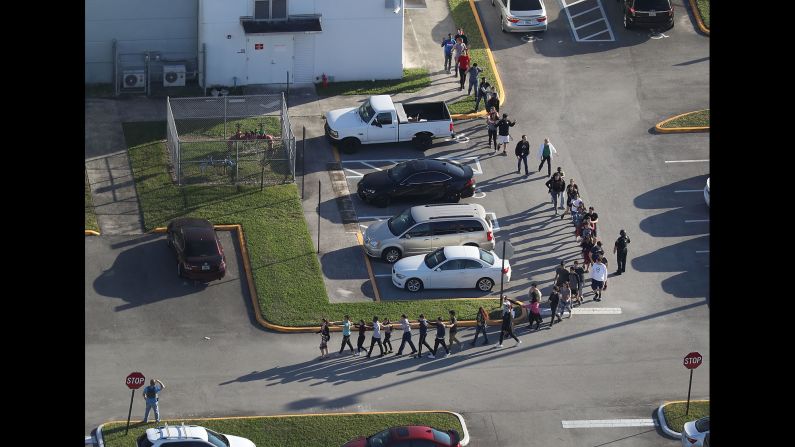 Students and faculty are evacuated from the school.