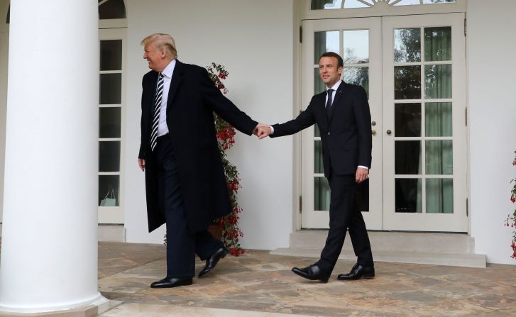 Trump and French President Emmanuel Macron walk to the Oval Office before a meeting at the White House in April 2018. Speaking before US lawmakers from both the Senate and the House,<a href="https://www.cnn.com/2018/04/25/politics/france-president-emmanuel-macron-joint-address-congress/index.html" target="_blank"> Macron pressed the United States to engage more in global affairs,</a> contrasting with the steps the Trump White House has taken toward isolationism since he came into office.