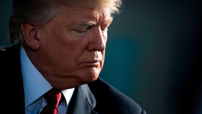 Donald Trump waits to speak at a 9/11 memorial service in 2017.