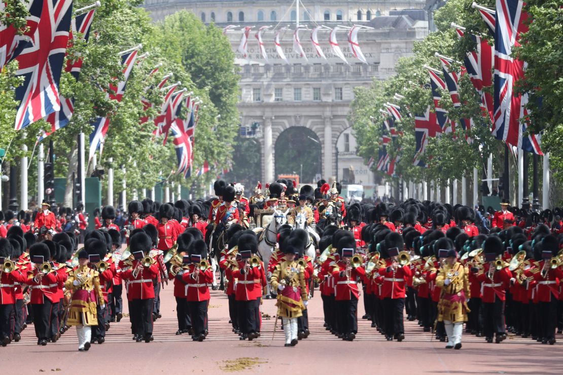 Trooping The Colour, the Queen's annual birthday parade, on June 8, 2019 in London, England.