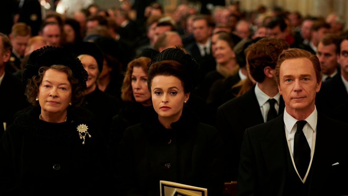 Helena Bonham Carter, center, plays Princess Margaret.