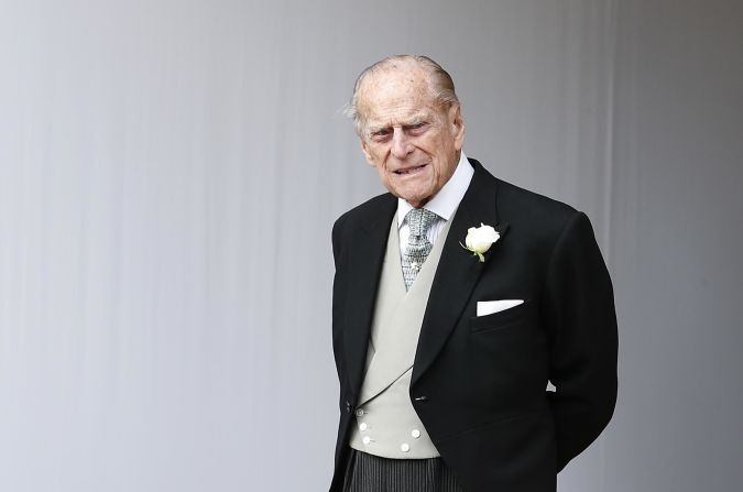 Prince Philip is seen at the <a href="http://www.cnn.com/style/gallery/princess-eugenie-wedding/index.html" target="_blank">wedding of his granddaughter Princess Eugenie and Jack Brooksbank</a> in October 2018.