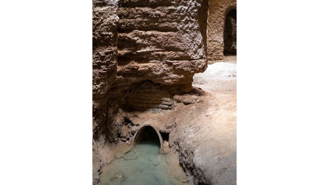 A qanat, or underground water channel, in Shafiabad village.