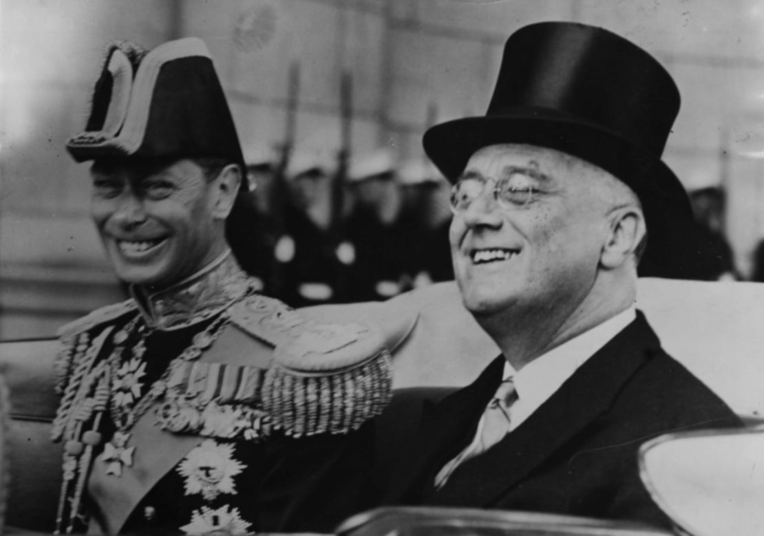 President Franklin D. Roosevelt and King George VI during the King's 1939 visit to the United States.