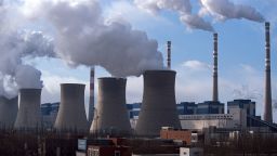 A coal-fired power plant spews smoke into the air in Daqi, Inner Mongolia, China. 