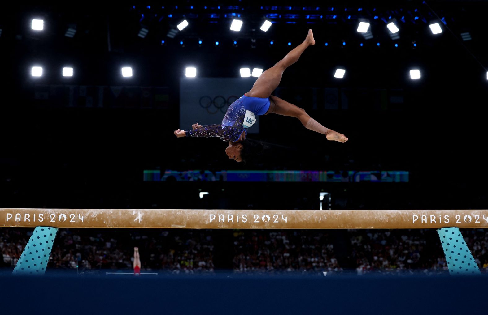 US gymnast Simone Biles competes on the balance beam during the individual all-around on Thursday, August 1. <a href="https://www.cnn.com/2024/08/01/sport/gallery/simone-biles-olympic-all-around">She won the gold</a>, completing her comeback story and regaining her title from 2016.