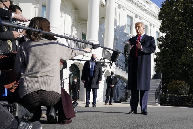 Trump talks to the media at the White House one day before <a href="http://www.cnn.com/2021/01/13/politics/gallery/trump-second-impeachment/index.html" target="_blank">he was impeached for a second time.</a> Ten House Republicans joined House Democrats in voting for impeachment, exactly one week after pro-Trump rioters ransacked the US Capitol. The impeachment resolution charged Trump with "incitement of insurrection." <a href="https://www.cnn.com/2021/01/12/politics/donald-trump-riot-impeachment/index.html" target="_blank">Trump likened the impeachment push to a "witch hunt."</a> He said the speech he gave to his supporters on January 6, the day the Capitol was breached, was "totally appropriate." He was acquitted on February 12, 2021.