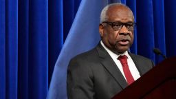 Associate Supreme Court Justice Clarence Thomas speaks at the Heritage Foundation on October 21, 2021 in Washington, DC. 