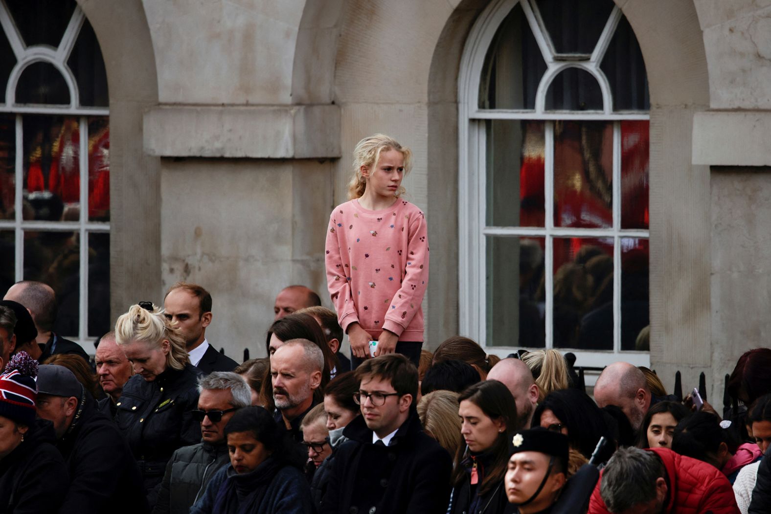 People in London observe <a href="https://www.cnn.com/uk/live-news/funeral-queen-elizabeth-intl-gbr/h_4fea4c9485090b4d7cc4d845b284bc66" target="_blank">two minutes of silence</a> along with others throughout the country.