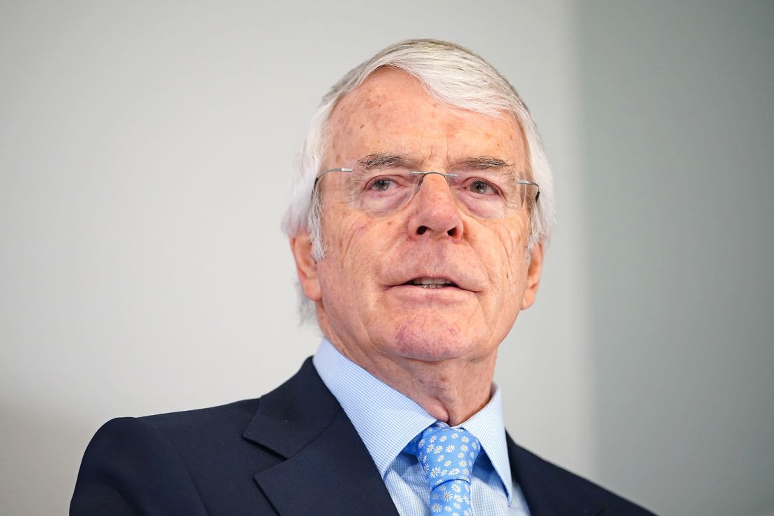 Former Prime Minister John Major is seen in London in February 2022. 