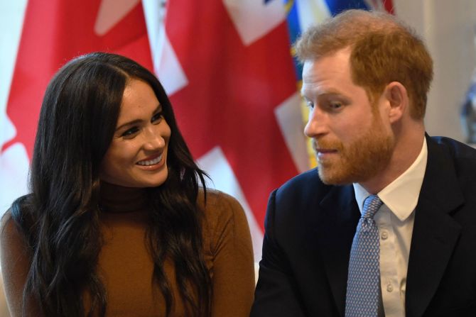 Meghan and Harry visit the Canada House in London in January 2020. The couple announced the next day that they would be <a href="https://www.cnn.com/2018/03/12/world/gallery/prince-harry-meghan-markle-relationship/index.html" target="_blank">stepping back from their roles</a> as senior members of the British royal family.