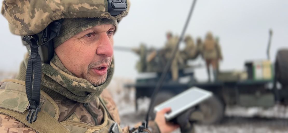 The commander of an Ukrainian anti-aircraft crew, who is known as "Pilot."