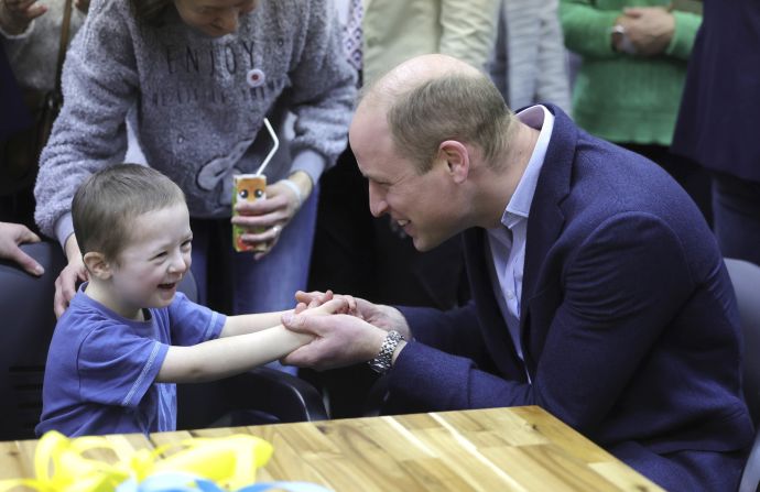 Prince William holds hands with Tymofii, a young Ukrainian refugee, during a <a href="https://www.cnn.com/2023/03/22/europe/prince-william-poland-intl-gbr/index.html" target="_blank">visit to Warsaw, Poland,</a> in March 2023.