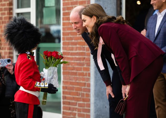 William and Catherine meet a boy dressed as a royal guard while visiting Boston in December 2022. <a href="https://www.cnn.com/2022/12/01/world/gallery/royals-boston-visit-william-kate/index.html" target="_blank">The royal couple was in Boston</a> to attend the Earthshot Prize Awards that William founded two years prior.