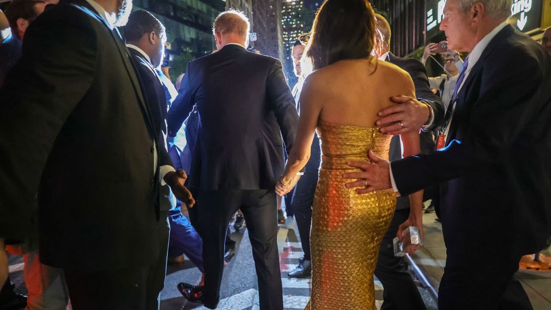 Prince Harry and Meghan say they were chased by photographers for two hours after leaving an event in New York.