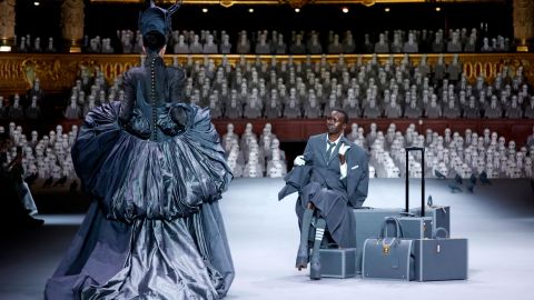 PARIS, FRANCE - JULY 03: (EDITORIAL USE ONLY - For Non-Editorial use please seek approval from Fashion House) Models walk the runway during the Thom Browne Haute Couture Fall/Winter 2023/2024 show as part of Paris Fashion Week on July 03, 2023 in Paris, France. (Photo by Thierry Chesnot/Getty Images)