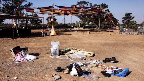 FILE PHOTO: The personal belongings of festival-goers are seen at the site of an attack on the Nova Festival by Hamas gunmen from Gaza, near Israel's border with the Gaza Strip, in southern Israel, October 12, 2023. REUTERS/Ronen Zvulun/File Photo