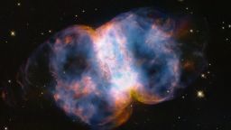 To mark the 34th anniversary of the launch of the Hubble Space Telescope, NASA released this photo of the Little Dumbbell Nebula. Also known as Messier 76, the nebula is 3,400 light-years away from Earth. 