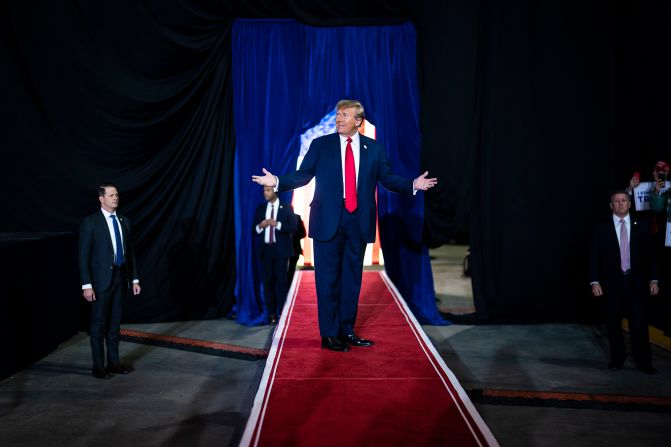 Trump delivers remarks at a campaign rally in Manchester, New Hampshire, in January 2024. Trump <a href="https://www.cnn.com/2024/01/23/politics/trump-new-hampshire-primary/index.html" target="_blank">won the New Hampshire primary</a>, moving closer to his third straight presidential nomination and a rematch with President Joe Biden in the fall.