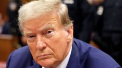 Former President Donald Trump sits in the courtroom during his hush money trial at Manhattan Criminal Court on May 20, 2024 in New York City.