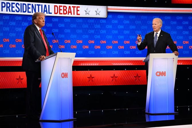 Biden addresses Trump directly during the debate.