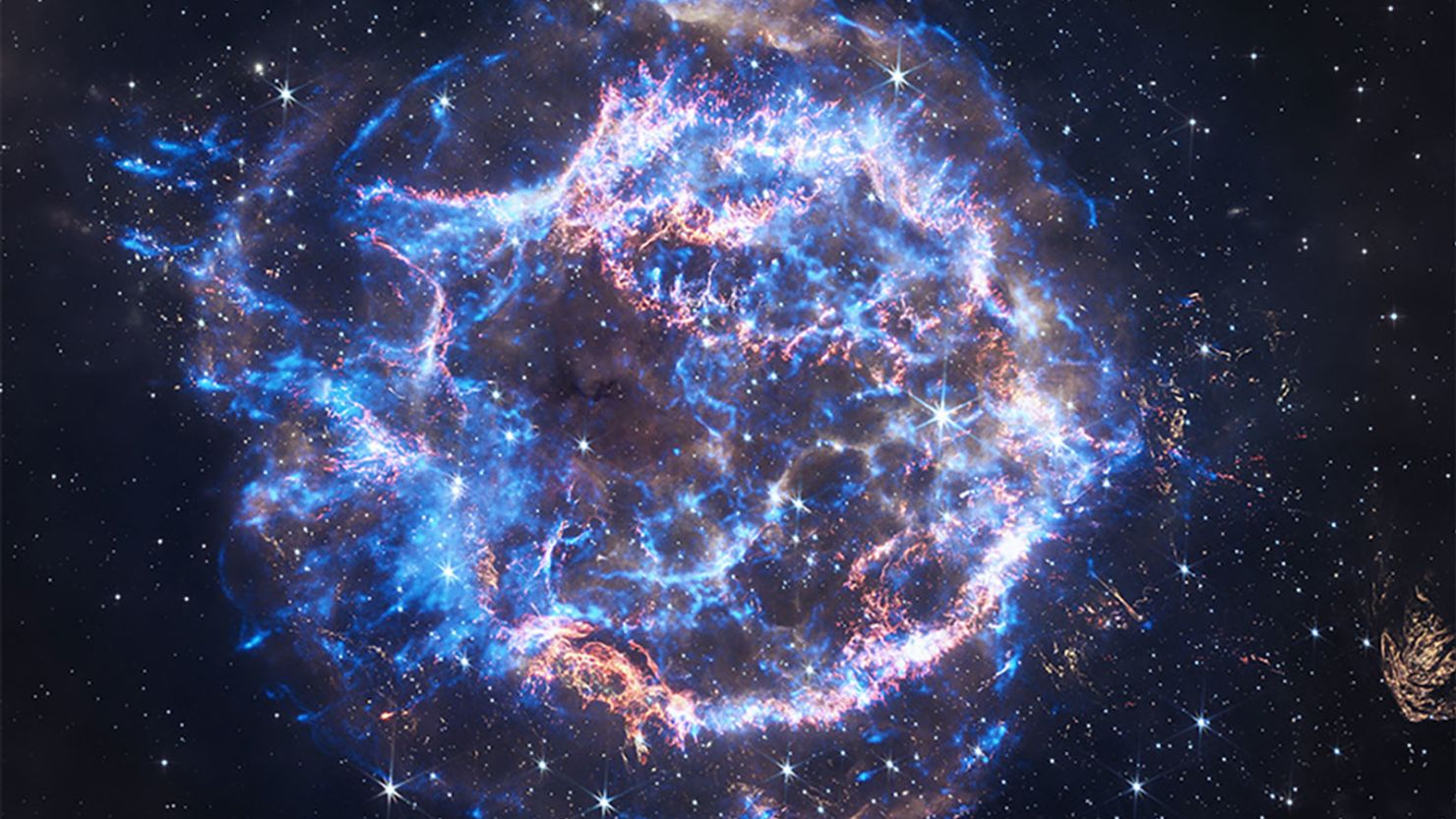 The Chandra X-Ray Observatory captured a new image of the Cassiopeia A supernova remnant, an expanding cloud of material released when a star exploded.