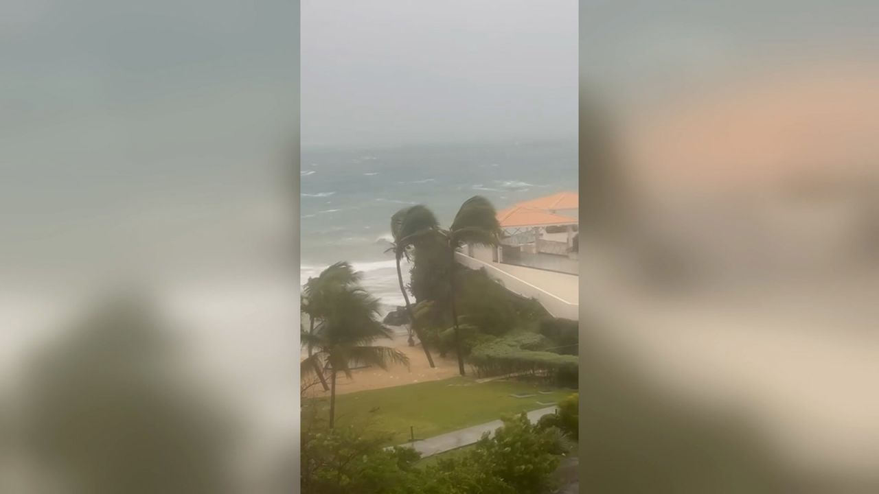 Hurricane Beryl hits the south end of Grenada on July 1.