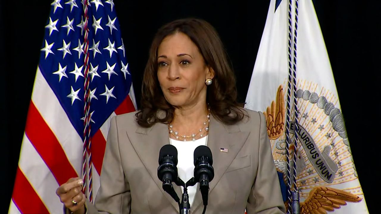 Vice President Kamala Harris speaks on Friday, June 24.