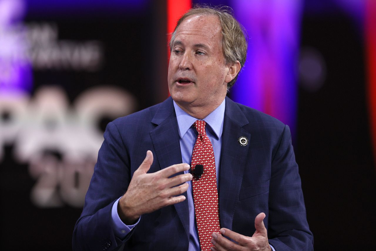 Texas Attorney General Ken Paxton speaks at a conference in 2021.