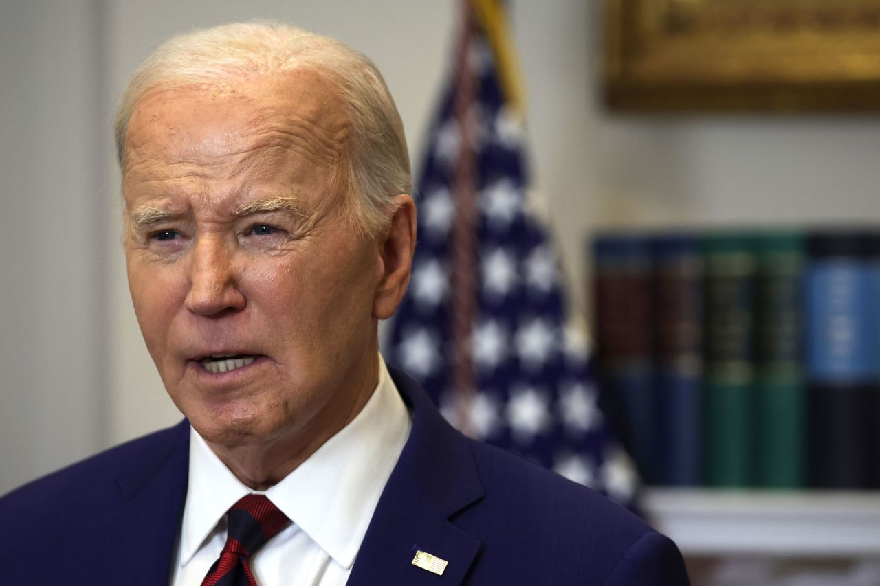 US President Joe Biden delivers remarks at the White House in Washington, DC, on March 26. 