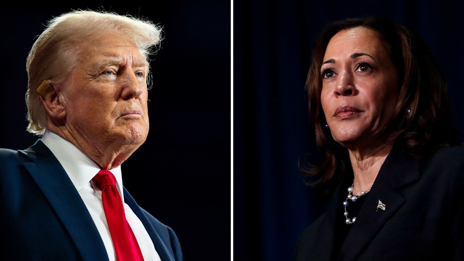 Former President Donald Trump and Vice President Kamala Harris.