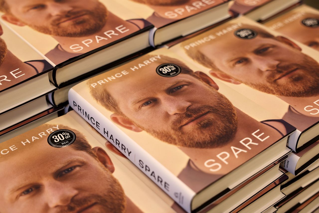 Prince Harry's memoir "Spare" is seen for sale at a Barnes & Noble in Chicago in January.