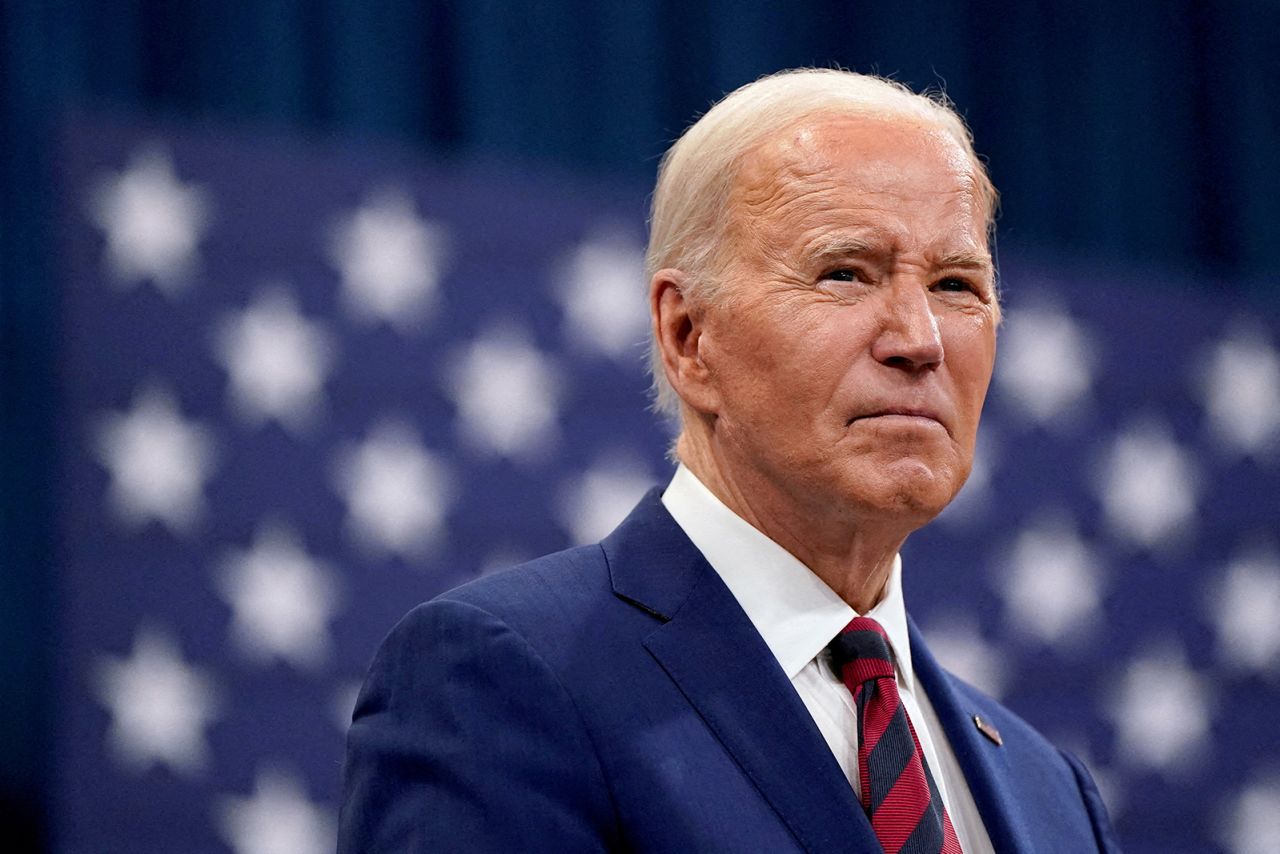 US President Joe Biden delivers remarks in Raleigh, North Carolina, on March 26. 