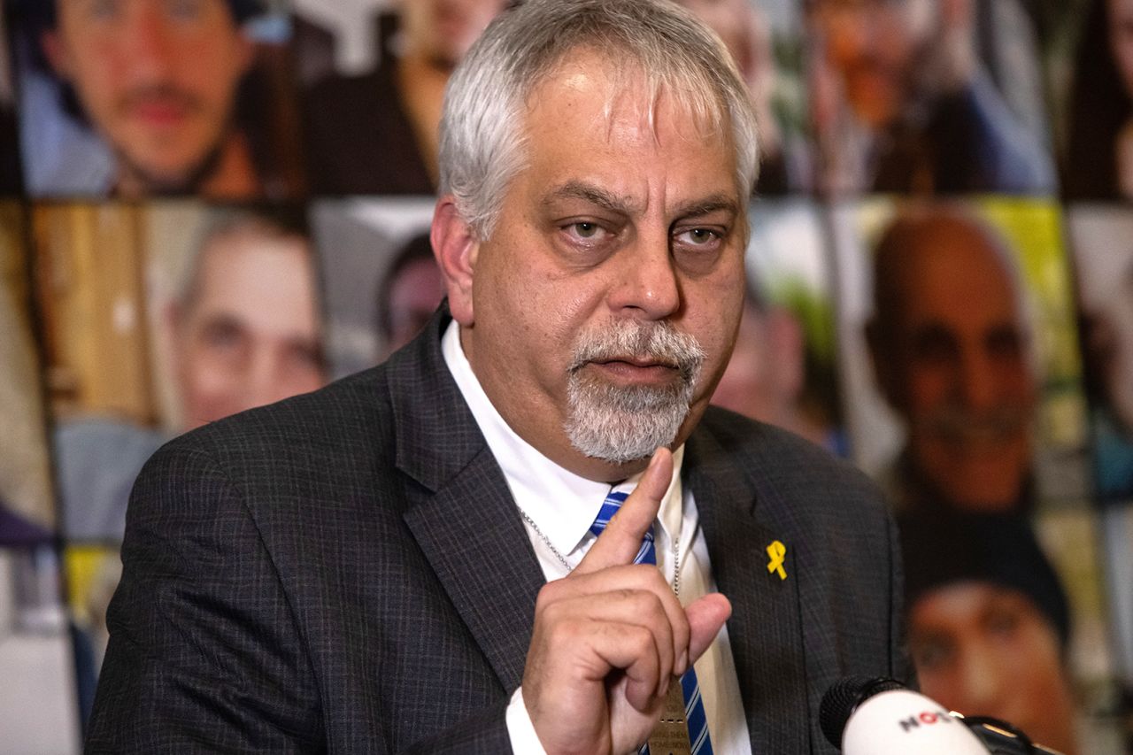 Lior Haiat, spokesperson for the Israeli Ministry of Foreign Affairs, during a news conference in The Hague, Netherlands, on January 11.