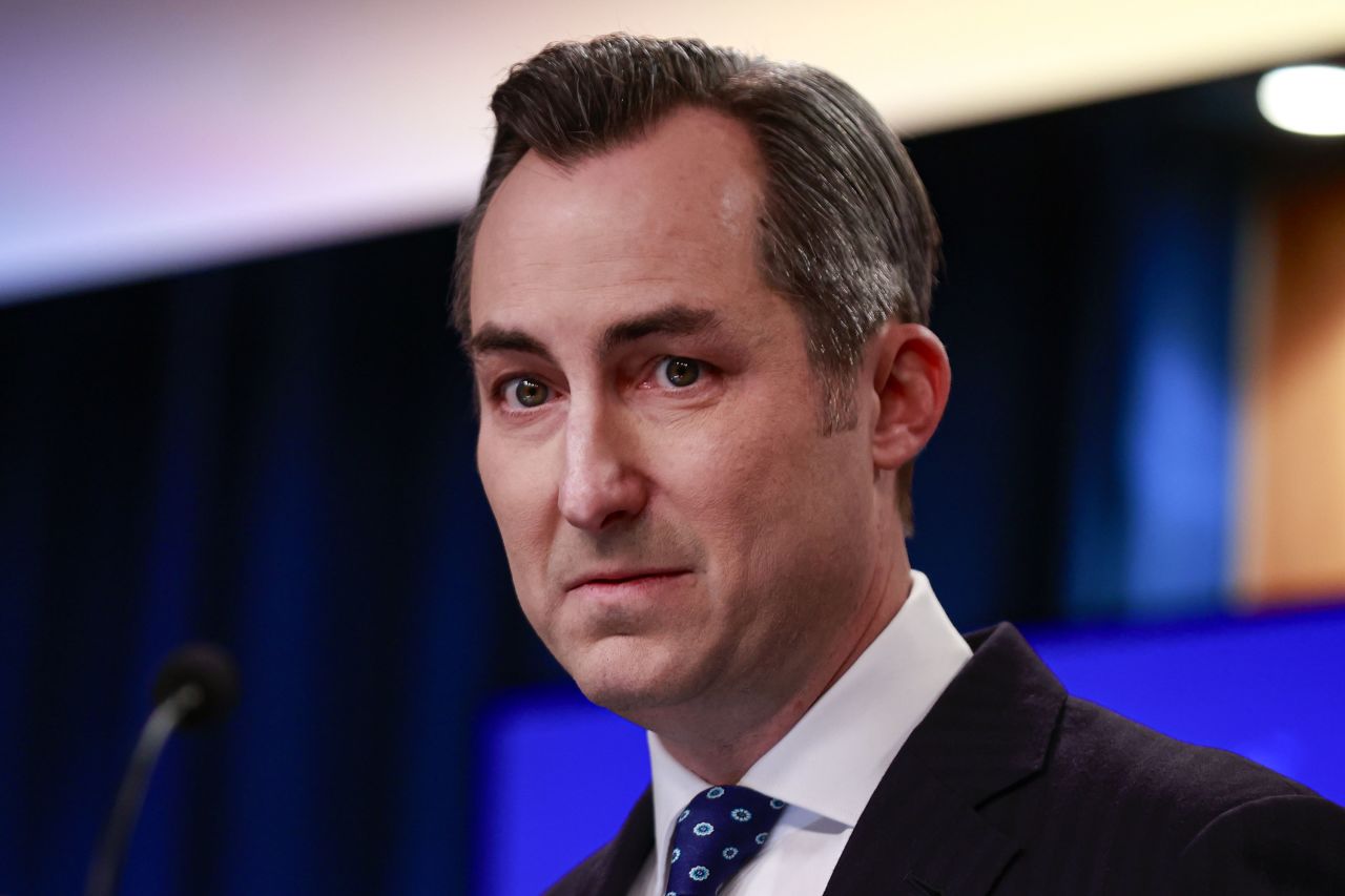 State Department Spokesperson Matthew Miller speaks to reporters in Washington, DC, on April 1. 