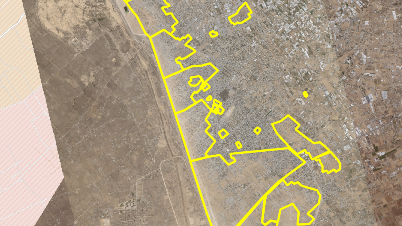 The bulldozed or significantly destroyed area by the IDF during their Rafah ground operation, marked in yellow, stretches across the city and southern Gaza. CNN analyzed almost two months of satellite imagery from Planet Labs, PBC in revealing the extent of the destruction.