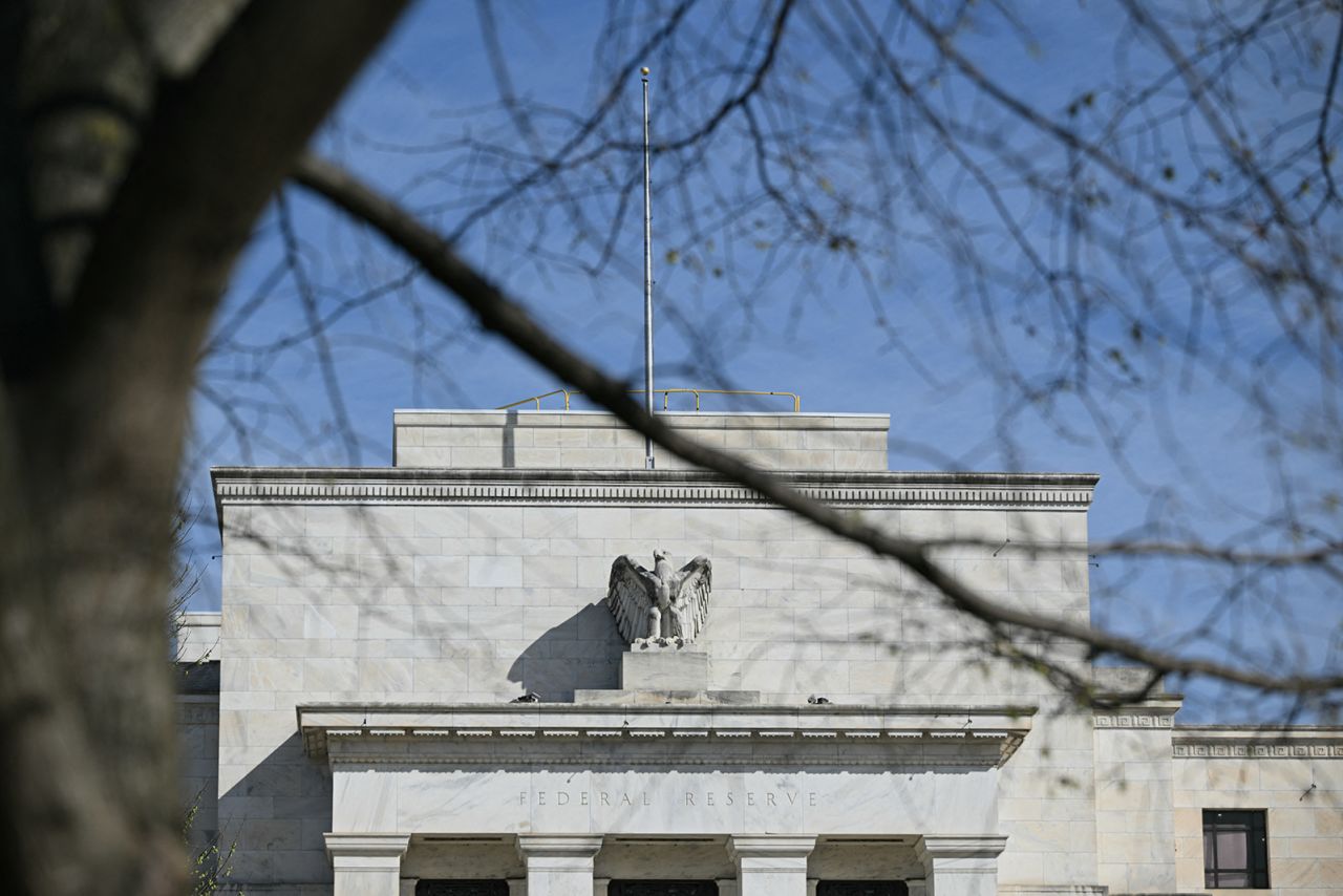 A view of the US Federal Reserve in Washington, DC on March 18.