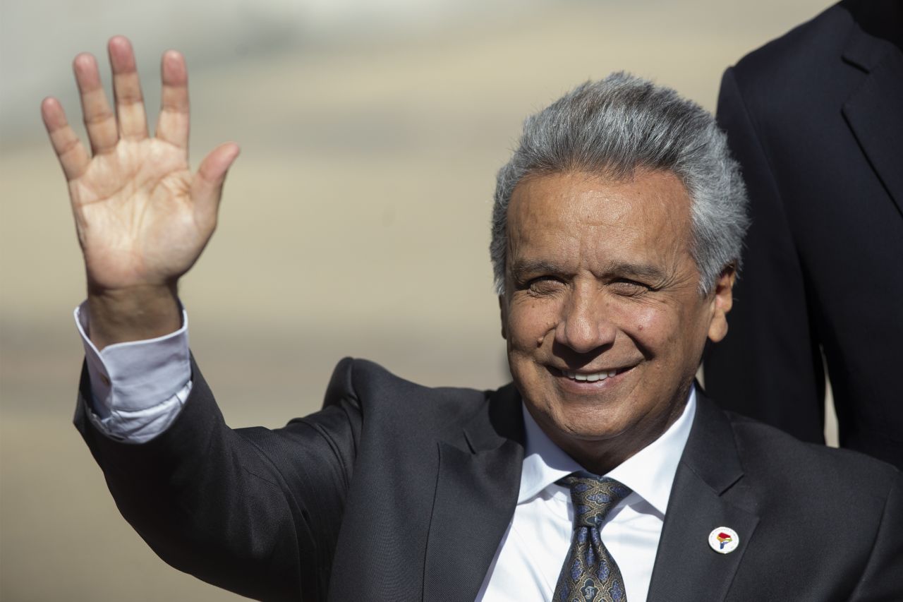 File photograph of Ecuador's President Lenin Moreno on March 22. 