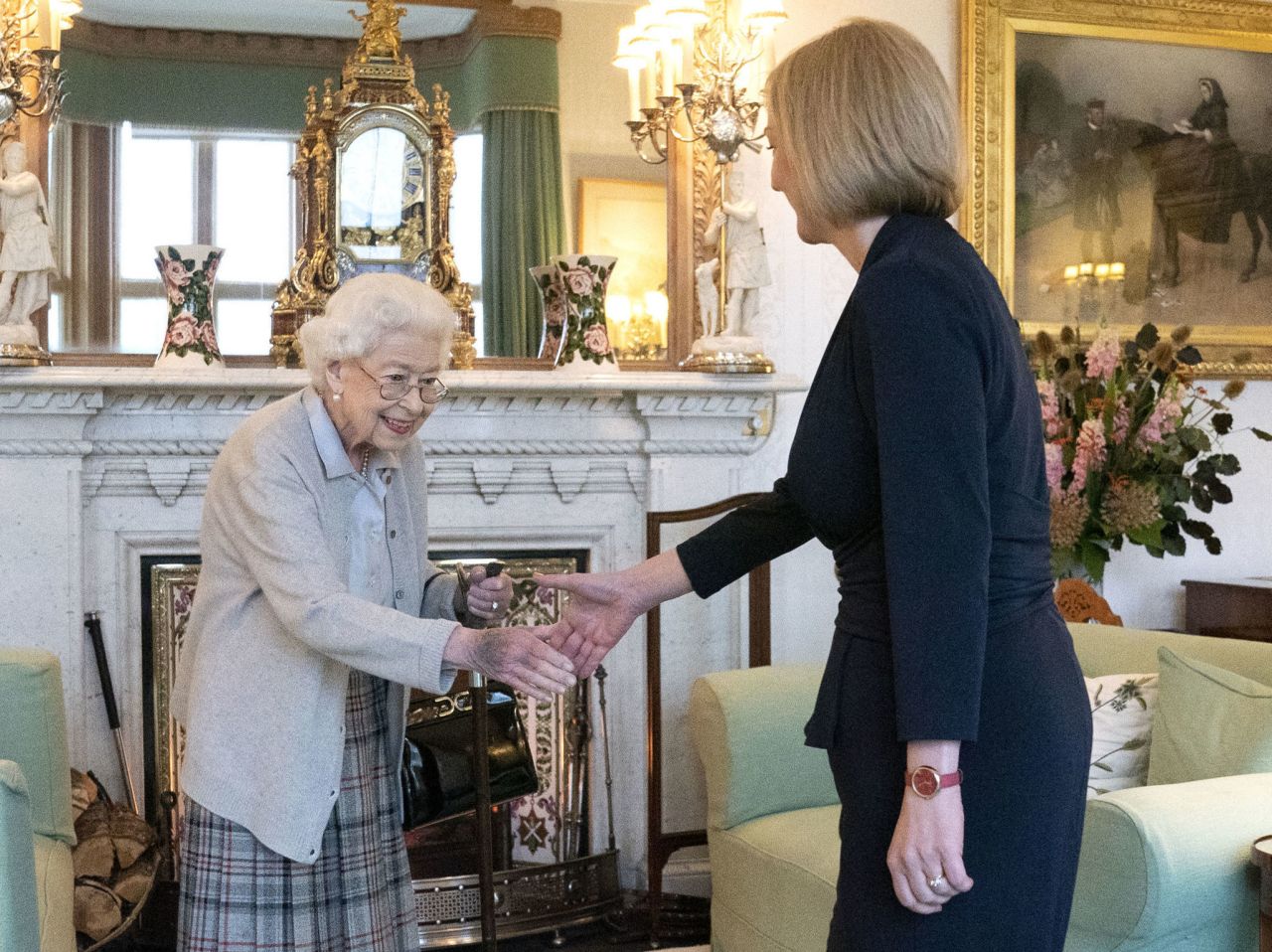 The Queen welcomes Liz Truss at Balmoral, Scotland, where she invited the newly elected leader of the Conservative party to become Prime Minister and form a new government on September 6.