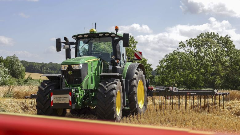 A John Deere 6250R large tractor