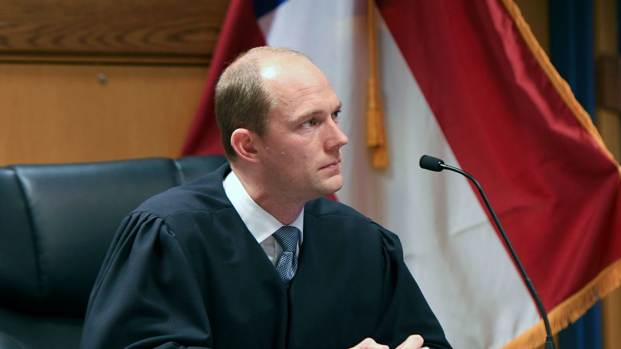 Judge Scott McAfee presides over a motion hearing for Defendants Harrison Floyd & Trevian Kutti in Atlanta, Tuesday, May 28, 2024. (Dennis Byron/Hip Hop Enquirer via AP, Pool)