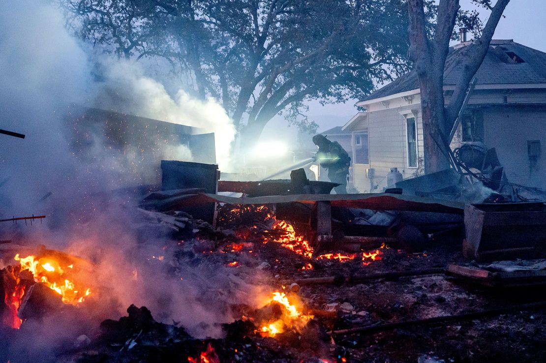 Firefighters are working to contain the Point Fire in Sonoma County, California.